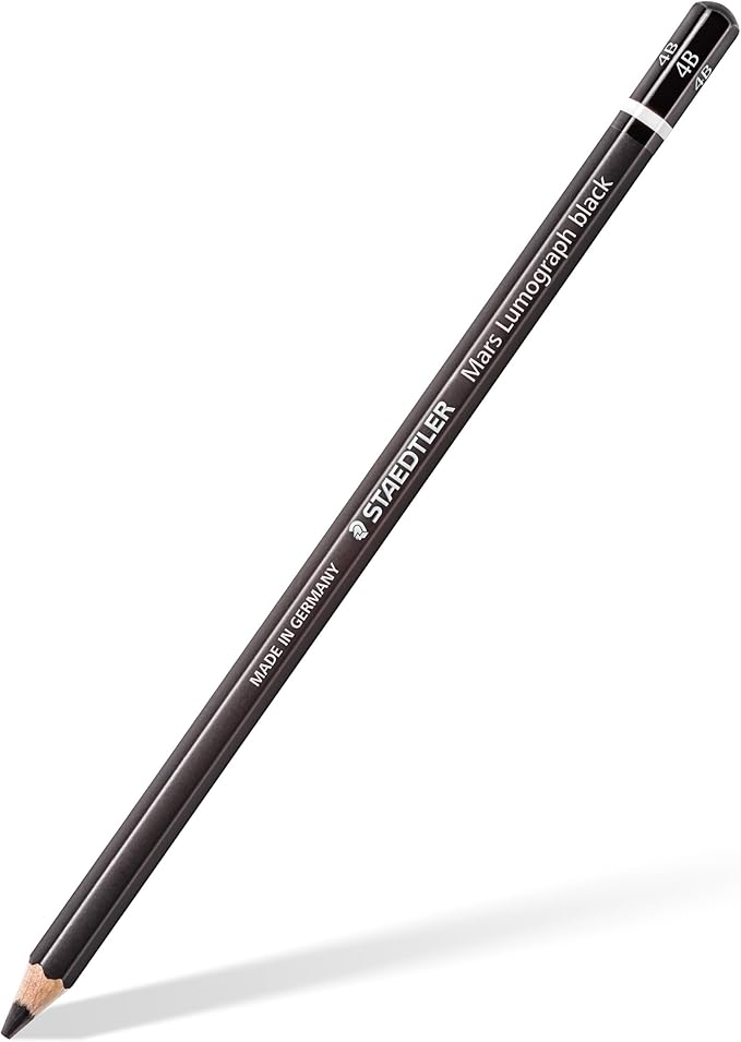 STAEDTLER Mars Lumograph Black Art Pencils, Presharpened #4B Artist Pencils, Box of 12, 100B-4B