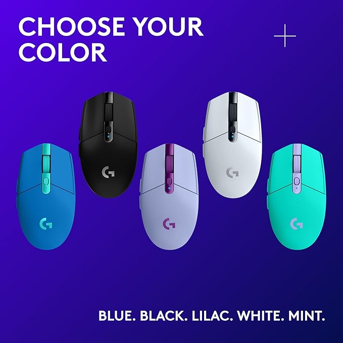 Logitech G305 Lightspeed Wireless Gaming Mouse, Hero Sensor, 12,000 DPI, Lightweight, 6 Programmable Buttons, 250h Battery, On-Board Memory, Compatible with PC, Mac - White