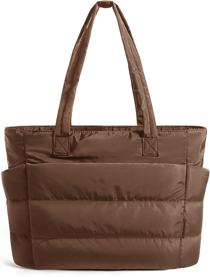 BAGSMART Tote Bag for Women, Lightweight Puffy Tote Bag with Compartments Shoulder Bag Handbag for Travel, Work, Gym | Lightweight, Puffy, Quilted, for Travel, Work