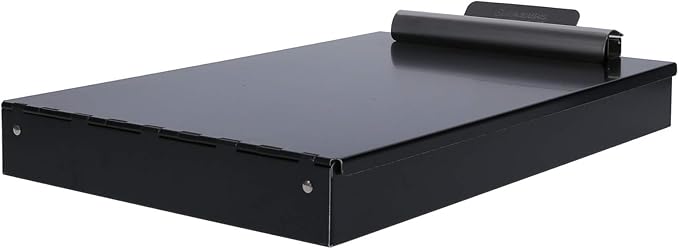 Saunders Metal Clipboard with Storage, Letter Size Heavy Duty Contractor Grade Clipboard, Recycled Aluminum Dual Storage Form Holder with High Capacity Clip, Assembled in USA, Black Cruiser-Mate