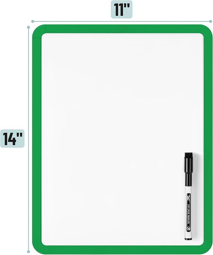 Mr. Pen- Dry Erase Board, 14” x 11” with a Black Dry Erase Marker, Small Mini White Board for Students, Back to School Supplies