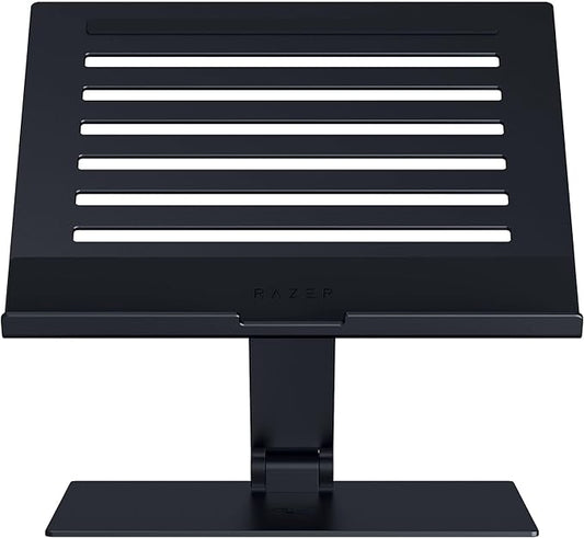 Razer Adjustable Laptop Stand - Ergonomic Height-Adjustable Laptop Stand for Laptops up to 18 Inches (Height- and Tilt-Adjustable, Robust Aluminium, Ventilated Design) Black