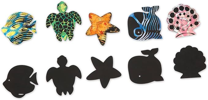 Melissa & Doug Scratch Art Ocean Mini Notes (125) with Wooden Stylus - Color Scratch Art Mini Notes, Party Favors, Stocking Stuffers, Arts and Crafts for Kids