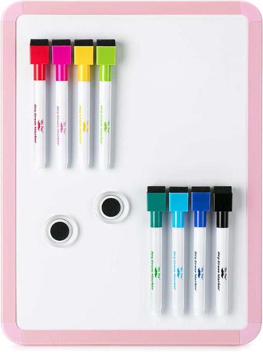 Mr. Pen- White Board, 12.5" x 9.5" with 8 Markers and 2 Magnets, Magnetic Dry Erase Board for Wall