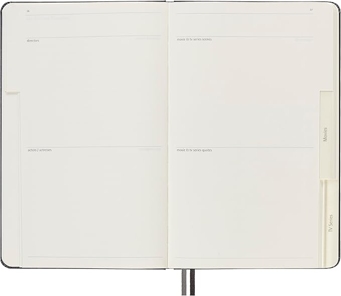 Moleskine Passion Journal, Film & TV, Hard Cover, Large (5" x 8.25") Black, 400 Pages