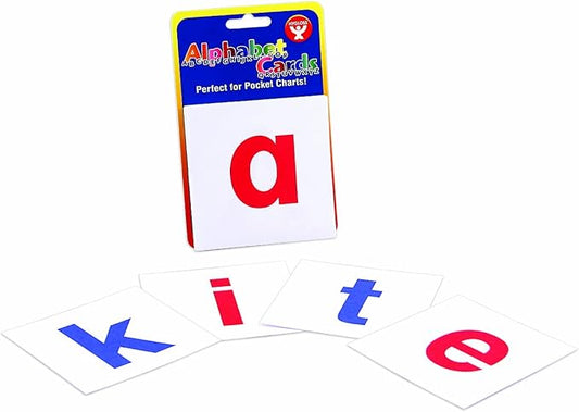 Hygloss 30-Pk Alphabet Flashcards – Lowercase Letters 3" x 3" White Cards – Literacy Learning Card Kit