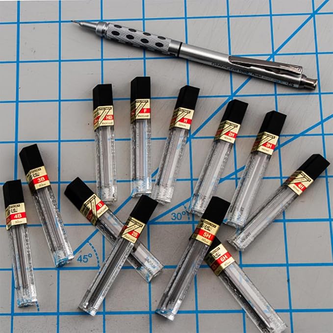Pentel Lead Refills 0.5mm 2B, Black, 12 Leads per Tube (C505-2B) - Pack of 3