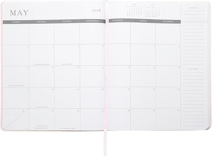 Laura Ashley 2026 Planner - Weekly and Monthly Planner - 8x10 and 6x8 Planning Notebook and Calendar Agenda, Size 8X10, Pink Damask