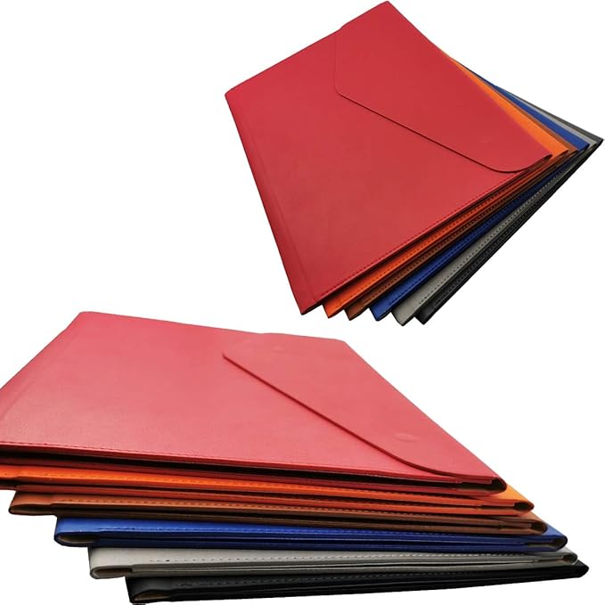 Enyuwlcm PU Leather A4 File Folder Document Holder Waterproof Portfolio Envelope Folder Case with Invisible Magnetic Closure Black