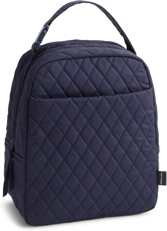 Premium Cotton Large Lunch Bag, Peacoat, One Size