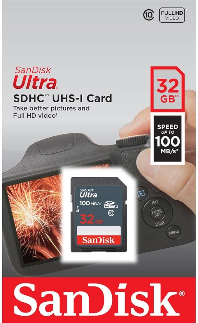 SanDisk 32GB Ultra 100MBs SDHC Memory Card