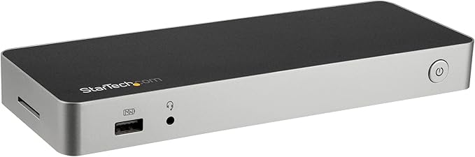 StarTech USB C Dock - Dual Monitor HDMI & DisplayPort 4K 30Hz - Laptop Docking Station 60W Power Delivery, SD, 4-Port USB-A 3.0 Hub, GbE, Audio - Thunderbolt 3 Compatible (DK30CHDDPPD)