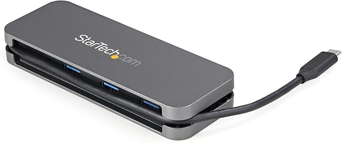 StarTech.com 4 Port USB C Hub - 3X USB-A/1x USB-C - 5Gbps USB 3.0 Type-C Hub (3.2/3.1 Gen 1) - Bus Powered - Portable USB-C to USB-A Adapter Hub - 11.2" (28.5cm) Cable w/Cable Management (HB30CM3A1CB)