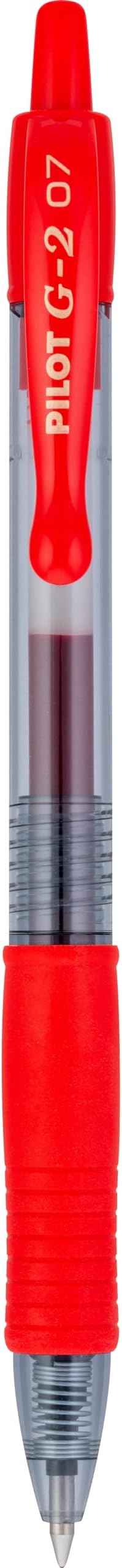 PILOT G2 Premium Refillable and Retractable Rolling Ball Gel Pens, Fine Point, Red Ink, 12-Pack (31022)