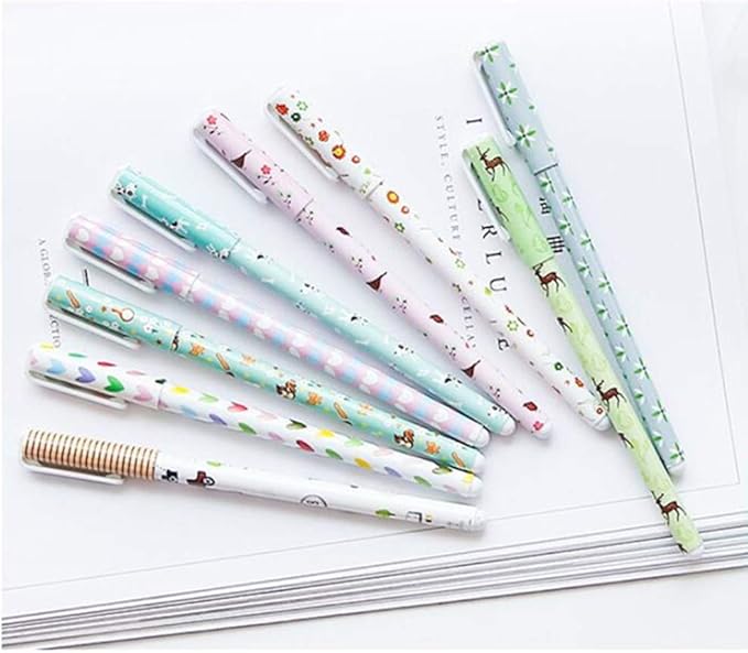 Cute Color Pens Multi Colored Gel Ink Fine Tip for Journal Writing Drawing Calendar Agenda Coloring Art Planner 10 Pcs 0.5 mm Green Forest