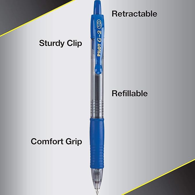 Pilot, G2 Premium Gel Roller Pens, Bold Point 1 mm, Pack of 4, Blue
