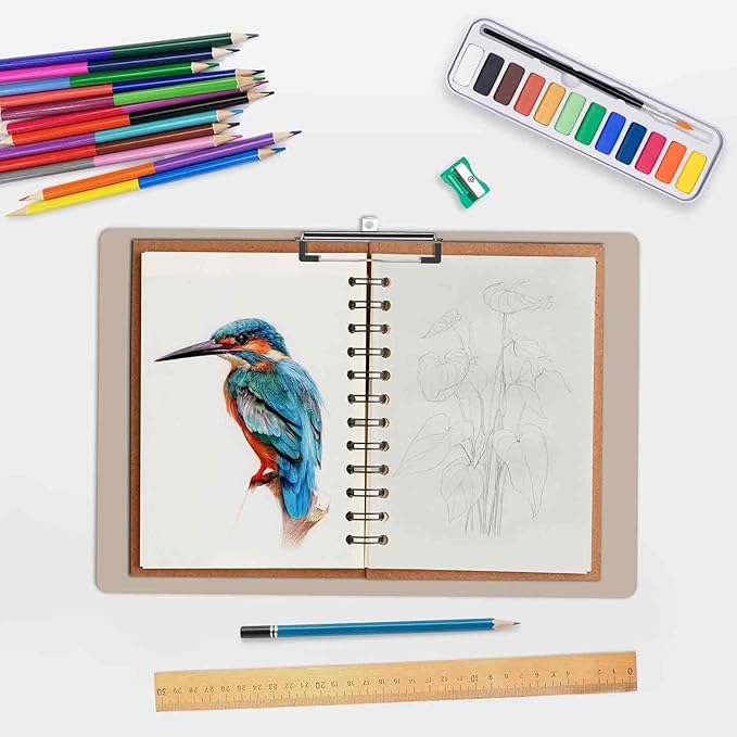 Extra Large 11x17 Clipboards, Plastic Khaki Drawing Boards, Horizontal Clip Board, Landscape Layout. Suitable for Watercolor, Sketching, Painting. Art & Drafting Supply(Pack of 6)