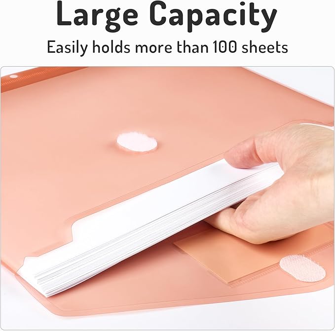 Forvencer Binder Pocket, 36 Pack Super Heavyweight Plastic Folders with Tight Closure, Binder Folders Side Loading, 3 Ring Binder Pocket, Binder Dividers with Pockets, Letter Size, Retro Series