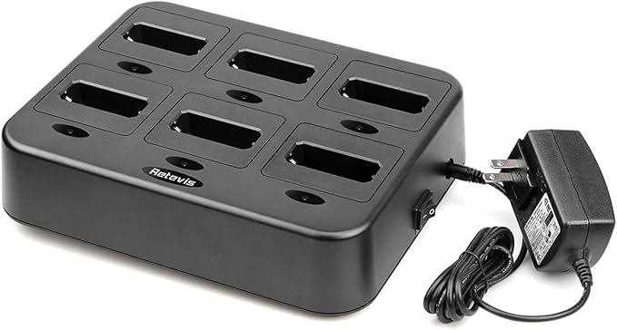 Retevis RT22 Six Way Charger, Walkie Talkie Charger, Multi Unit Charging Station, Compatible with Retevis RT22 RT22S RB19 RB19P RB39 RB39P Two Way Radio(3 Pack)