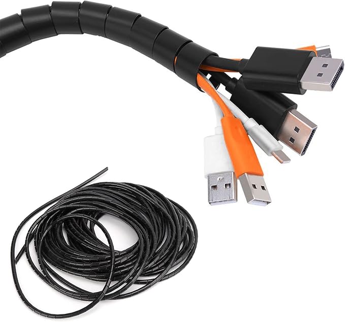 Spiral Cable Wrap - 20 Ft 1/2" Spiral Wire Wrap Cord Covers Bundle Sleeve Hose for Computer Electrical Wire Organizer (1/2 Inch-20Ft)