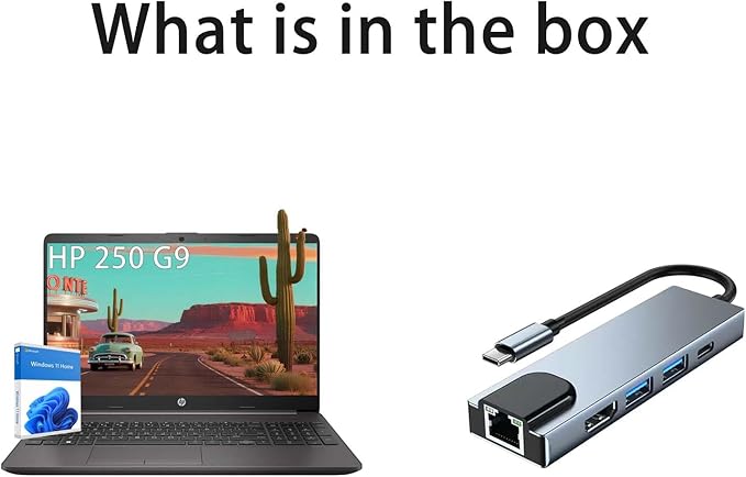 HP Laptop Computer 15.6 for Business Home and Student, with Office 365 for The Web, Windows 11 Home, Thin and Lightweight Notebook, IPS, Intel Dual Core, 16GB RAM, 2TB SSD, Wi-Fi6, Webam, with Hub