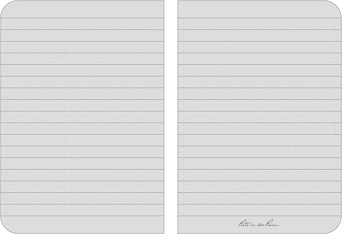 Rite in the Rain Weatherproof Soft Cover Pocket Notebook, 3.5" x 5", Orange Cover, Universal Pattern (No. OR54)