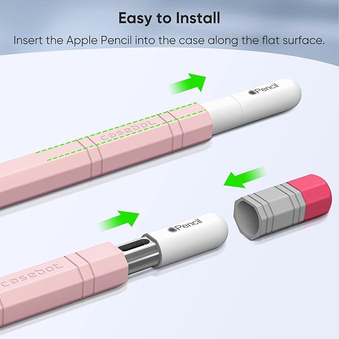 Fintie Silicone Sleeve for Apple Pencil (USB-C), Light Pen Skin Case Cover Soft Protective Anti-Slip Pencil Grip Holder, Supports Magnetic Attachment, Pink