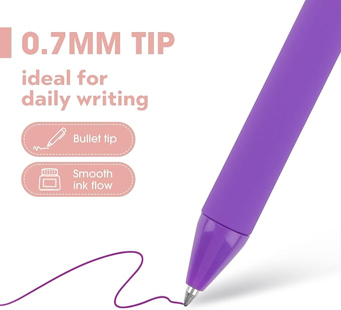 YISAN Colored Gel Pens,Journal Pens 0.7 mm Colorful Ink Pens,Fine Point Fast Dry 12 Assorted Colors,Smooth Writing for Journaling and Note Taking,Retractable,Roller Ball Point,71044