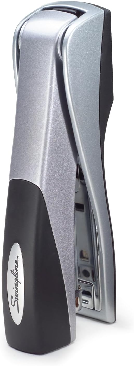 Swingline Stapler, Jam Free, Optima Grip Full Size, Ergonomic Cushion, Metal, 25 Sheet Capacity, Silver (87811)
