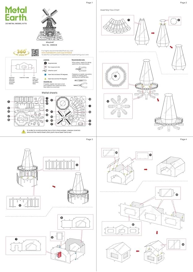 Metal Earth Windmill 3D Metal Model Kit Fascinations