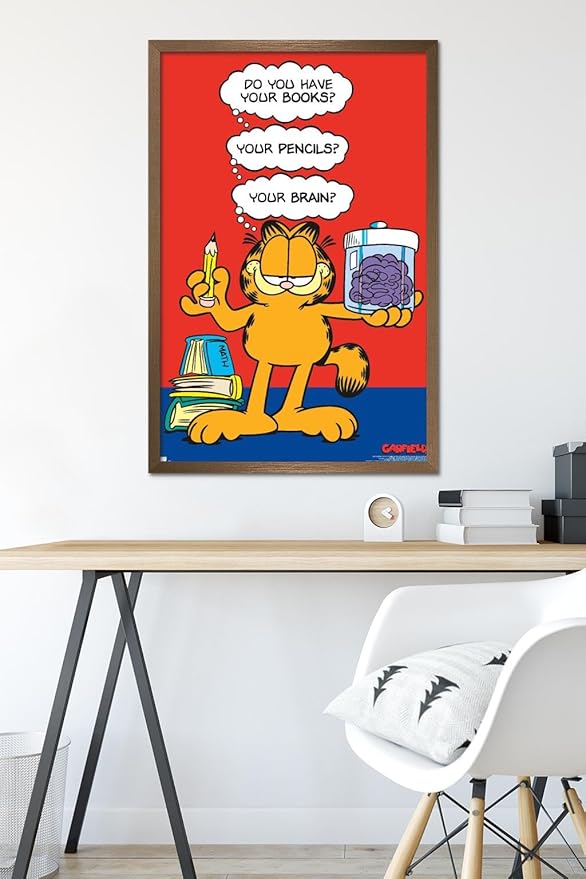Garfield - Brain Wall Poster, 34L" x 22.4W", Bronze Framed Version