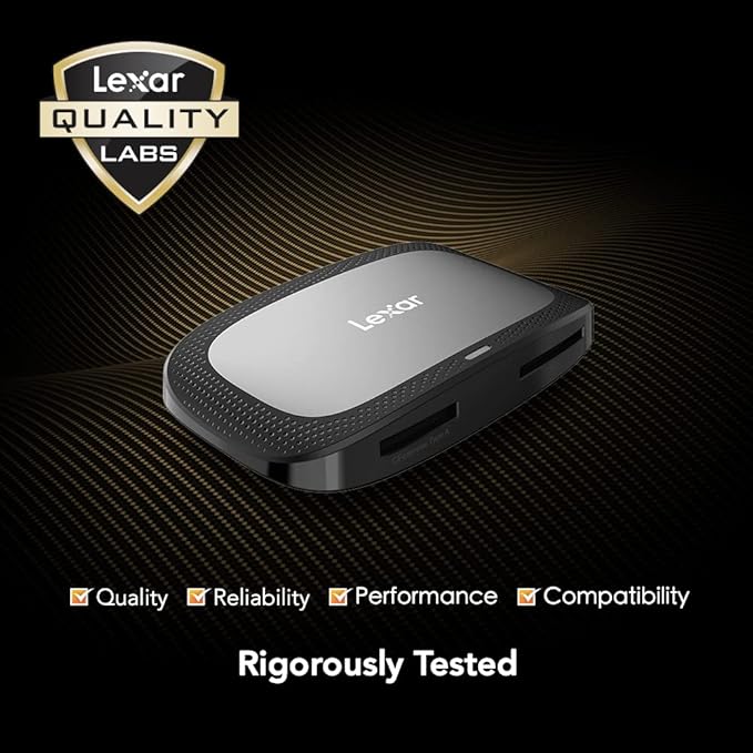 Lexar Professional CFexpress Type A / SD USB 3.2 Gen 2 Reader, Designed for CFexpress Type A and SD UHS-II Cards, High-Speed USB 10Gbps Transfer Speeds (LRW530U-RNBNG)
