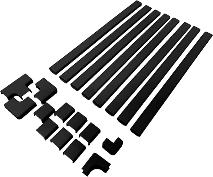 Legrand Wiremold C210SBK Cordmate II 128 Inch 20 Piece Cord Cover Kit, Organizer for Wall, Holds Up to 3 Cords or Cables, Sustainable Packaging, Black (1 Pack)