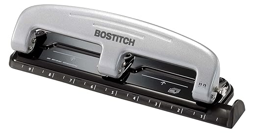 Bostitch EZ Squeeze™ Three-Hole Punch, 12-Sheet Capacity (2100)