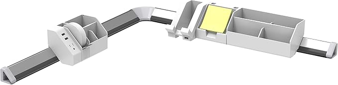 Bostitch Office Konnect 12-Piece Desktop Organizer Kit, Includes Cable Management Rails, Power Hub, Charging Phone Dock, Tape Dispenser, Sticky Notes, Storage Bins, White (KT-CKIT3-WHITE)