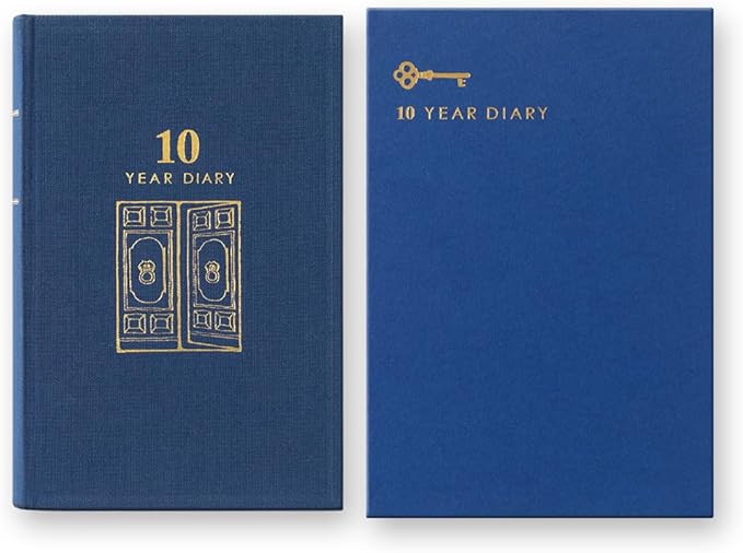 DESIGNPHIL Midori 12397006 Diary, 10 Years Consecutive Door, Navy Blue