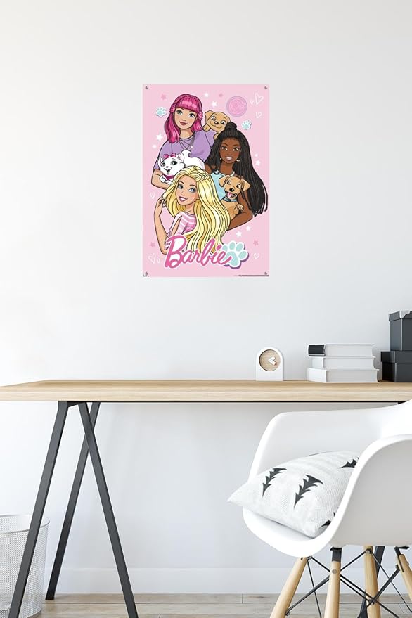 Trends International Mattel Barbie - Cute Wall Poster, 14.72" x 22.37", Premium Poster & Push Pin Bundle