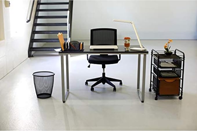 Safco Onyx Rolling File Cart with Large File Drawer and 2 Supply Drawers, Fits Letter-Size Hanging Folders, Durable Steel Construction