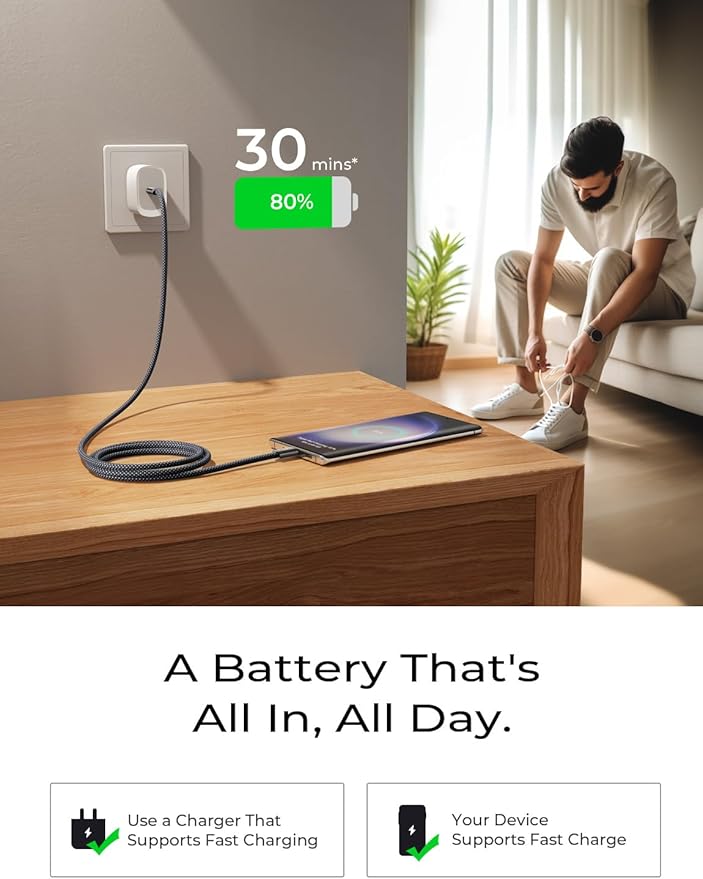 LISEN 5 Pack USB C Cable 60W Fast Charging Cable & 8 Pack Magnetic Cable Organizer Under Desk Convenient Storage and Ultra-Fast Charging Set