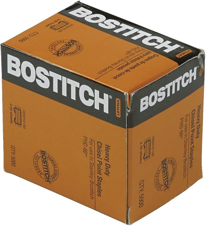Bostitch Office Heavy Duty Premium Staples for PHD60 and PHD60R, 2-60 Sheets, 5,000 Per Box (SB35PHD-5M)