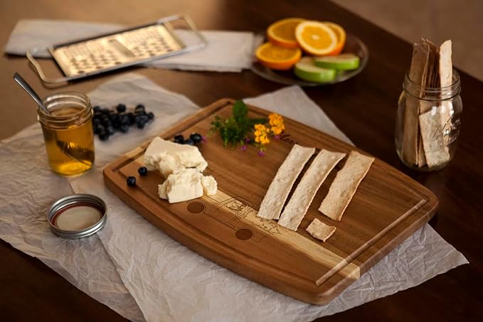 PICNIC TIME Disney Mickey Mouse Christmas Ovale Acacia Cutting Board, Serving Board, Charcuterie Board, (Acacia Wood)