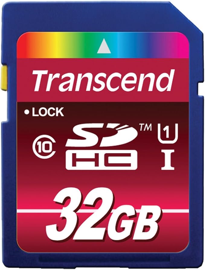 Transcend 32GB SDHC Class 10 UHS-1 Flash Memory Card Up to 90MB/s (TS32GSDHC10U1)