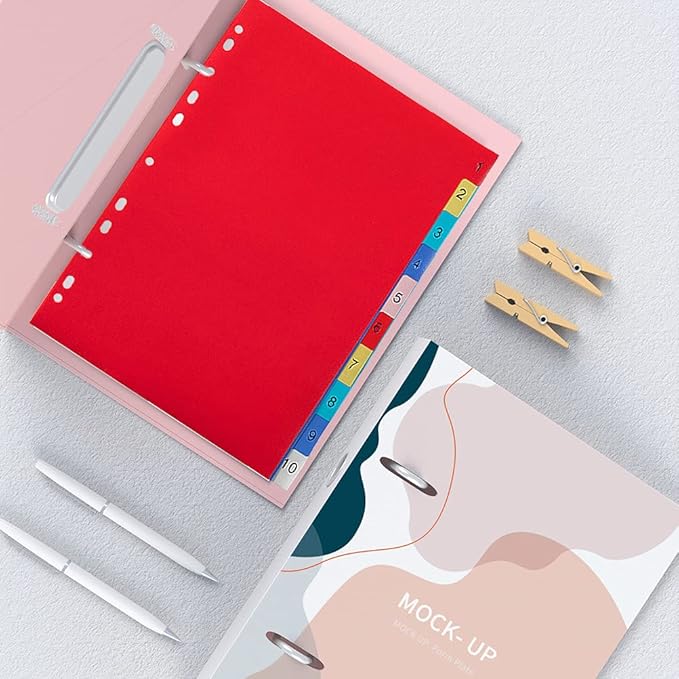 12 Tab Binder Dividers 3 Ring Plastic Binder Dividers with Tabs, Multicolor Notebook Dividers for 2/3/4/11 Ring Binders, Letter Size (8.2×11.6 Inch)