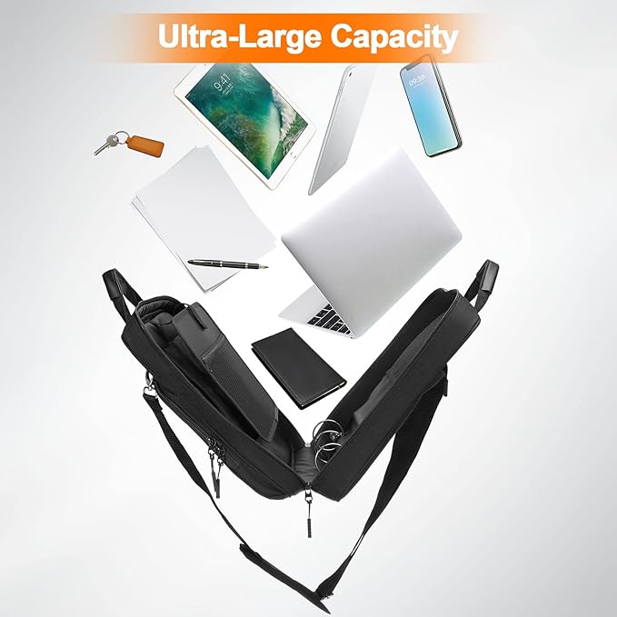 3 Ring Zipper Binder 2 Inch with Shoulder Strap 500 Sheet Capacity & Multi-Pockets for School and Office Binder Organizer, Compatible with 13-Inch MacBook/Tablet (Patent Design Black)