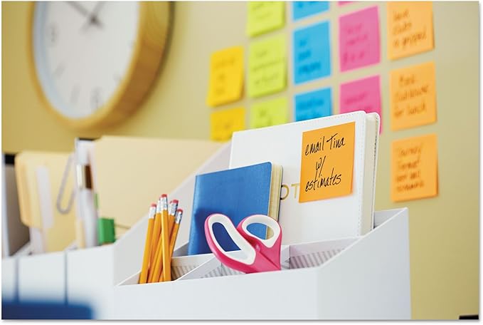 Post-it Super Sticky Notes, 24 Sticky Note Pads, 3 x 3 in., Ideal for Organization in Your Dorm, Home or Office, Energy Boost Collection