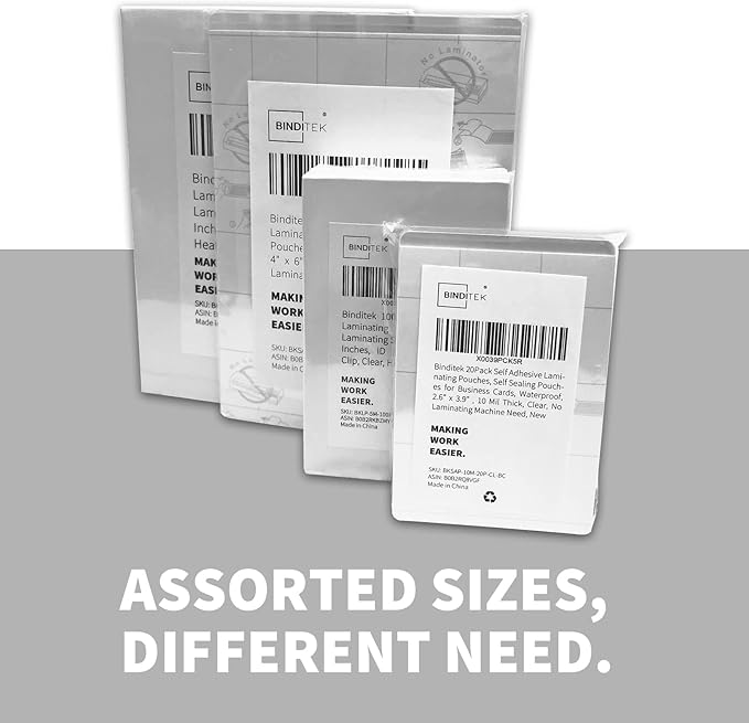 Binditek 100 Pack 5mil Thermal Laminating Pouches, 2.5 x 4.25 Inches Laminating Sheets with Hole, ID Badge Without Clip, Ultra Clear, HeatSeal, Glossy, for Students and Coworkers