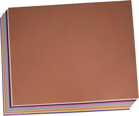 School Smart Railroad Poster Board Paper, 22 x 28 Inches, 4-Ply, Assorted Colors, Pack of 25