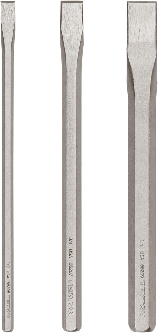 TEKTON Long Cold Chisel Set, 3-Piece (1/2, 3/4, 1 in.) | 66506