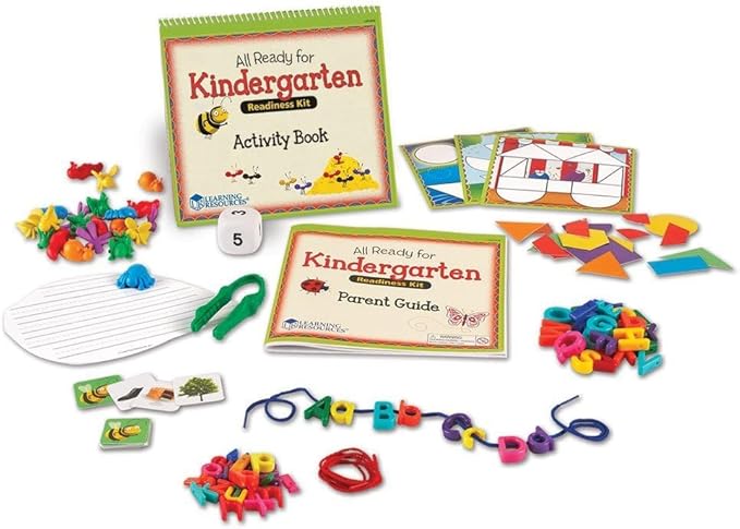 Learning Resources All Ready for Kindergarten Readiness Kit - Classroom Must Haves, Toddler Activities, Homeschool Supplies, Learn to Read, Spelling , Alphabet Kindergarten Workbook