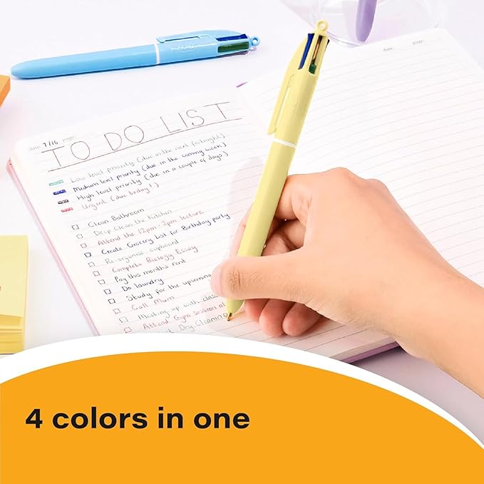 BIC 4-Color Pastel Ballpoint Pen with Soft-Touch Barrel and 1.0 mm Medium Point, 3-Count in Assorted Ink